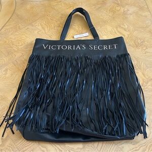 Victoria's Secret Black Tote with Fringe